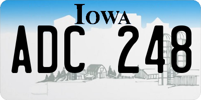 IA license plate ADC248