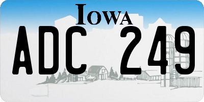 IA license plate ADC249