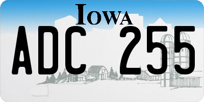 IA license plate ADC255