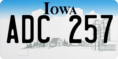 IA license plate ADC257