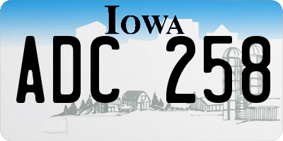 IA license plate ADC258