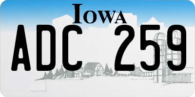 IA license plate ADC259