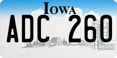 IA license plate ADC260