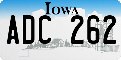 IA license plate ADC262