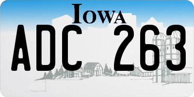 IA license plate ADC263