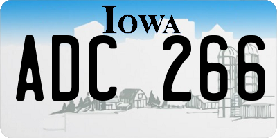 IA license plate ADC266