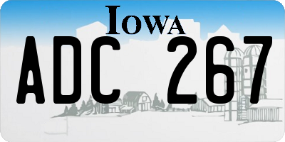 IA license plate ADC267
