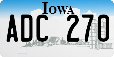IA license plate ADC270