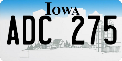IA license plate ADC275