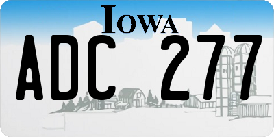 IA license plate ADC277