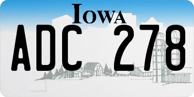 IA license plate ADC278