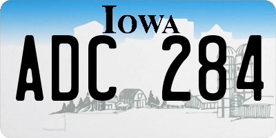 IA license plate ADC284
