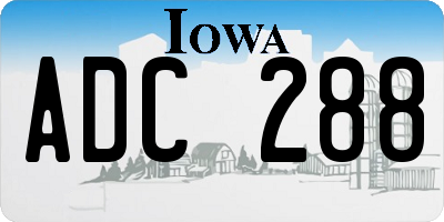 IA license plate ADC288