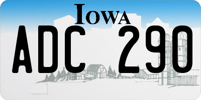 IA license plate ADC290