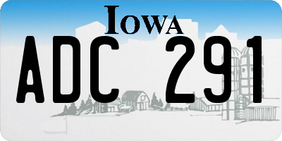 IA license plate ADC291