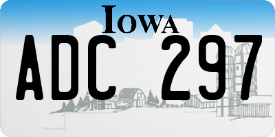 IA license plate ADC297
