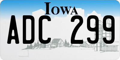 IA license plate ADC299