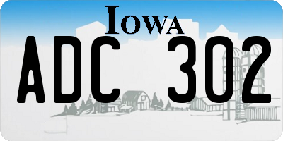 IA license plate ADC302