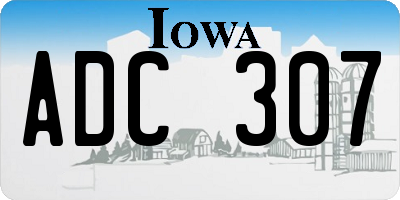 IA license plate ADC307