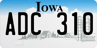 IA license plate ADC310