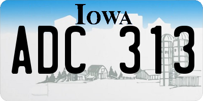 IA license plate ADC313