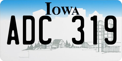 IA license plate ADC319