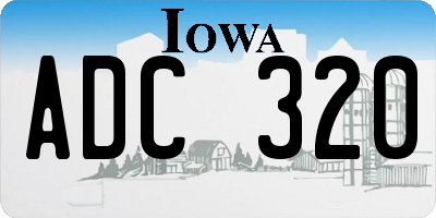 IA license plate ADC320