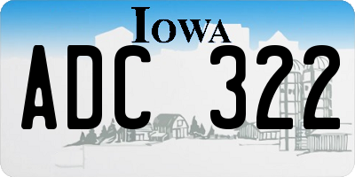 IA license plate ADC322