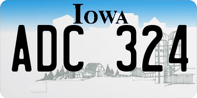 IA license plate ADC324