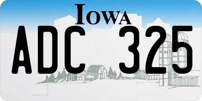 IA license plate ADC325