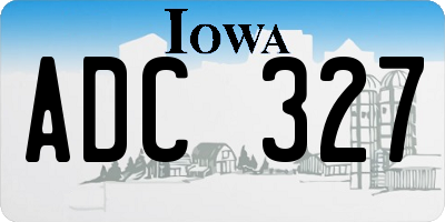 IA license plate ADC327