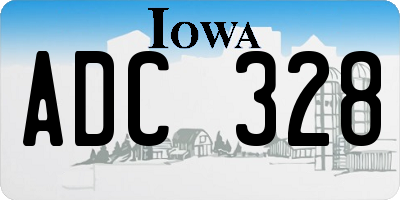 IA license plate ADC328