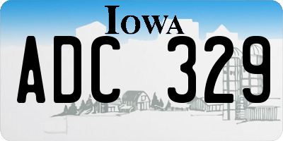 IA license plate ADC329