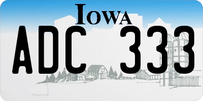 IA license plate ADC333