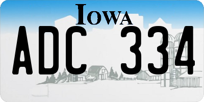 IA license plate ADC334