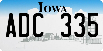 IA license plate ADC335