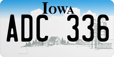 IA license plate ADC336