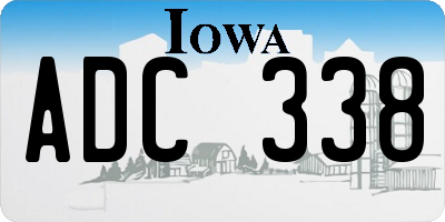 IA license plate ADC338