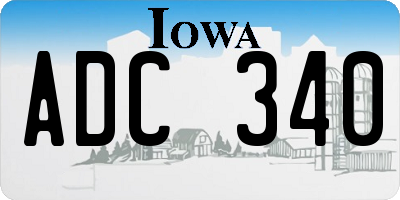 IA license plate ADC340