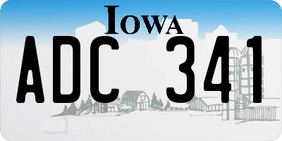 IA license plate ADC341