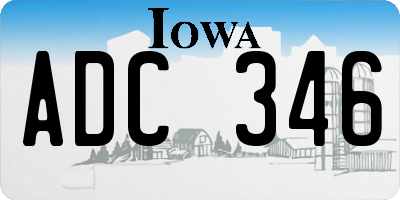 IA license plate ADC346