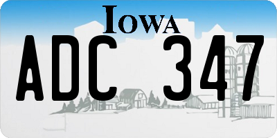 IA license plate ADC347