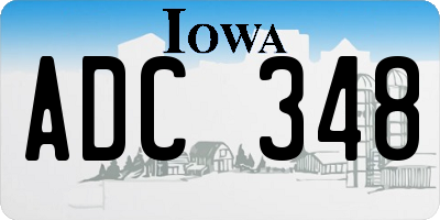 IA license plate ADC348