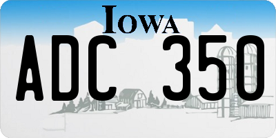 IA license plate ADC350