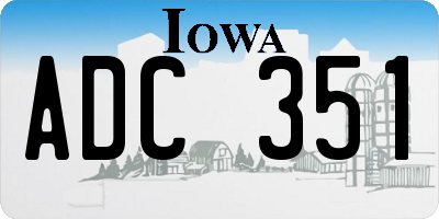 IA license plate ADC351