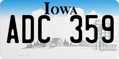 IA license plate ADC359
