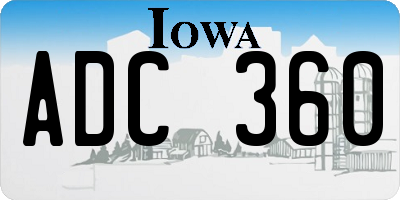 IA license plate ADC360