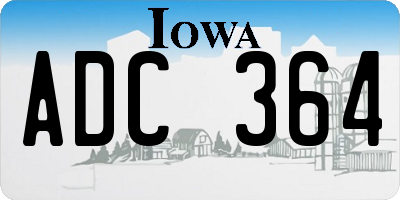 IA license plate ADC364