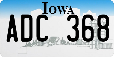 IA license plate ADC368