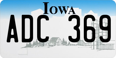 IA license plate ADC369
